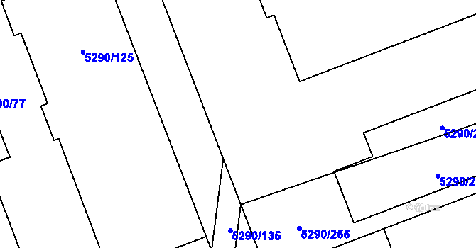 Parcela st. 5290/133 v KÚ Přerov, Katastrální mapa