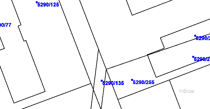 Parcela st. 5290/134 v KÚ Přerov, Katastrální mapa