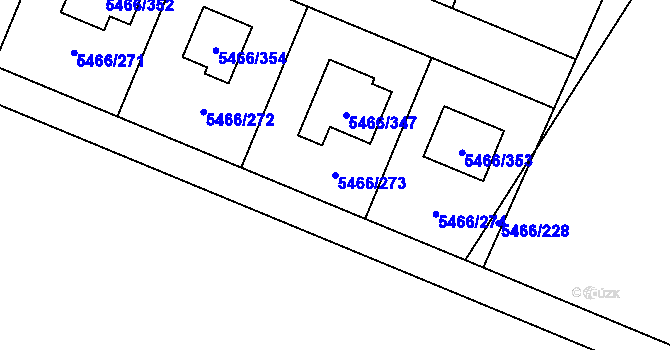 Parcela st. 5466/273 v KÚ Přerov, Katastrální mapa