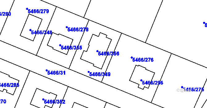 Parcela st. 5466/277 v KÚ Přerov, Katastrální mapa
