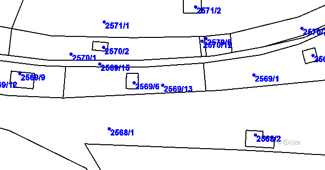 Parcela st. 2569/13 v KÚ Přerov, Katastrální mapa