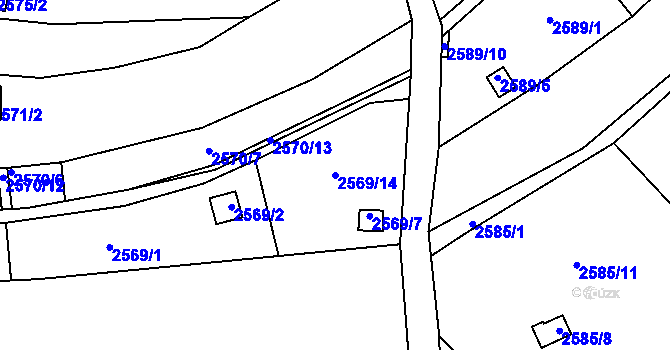 Parcela st. 2569/14 v KÚ Přerov, Katastrální mapa