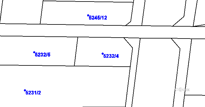 Parcela st. 5232/4 v KÚ Přerov, Katastrální mapa