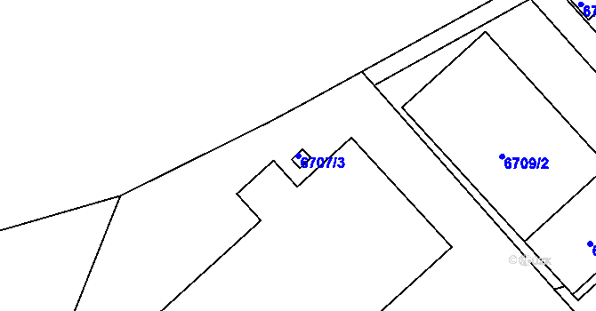 Parcela st. 6707/3 v KÚ Přerov, Katastrální mapa
