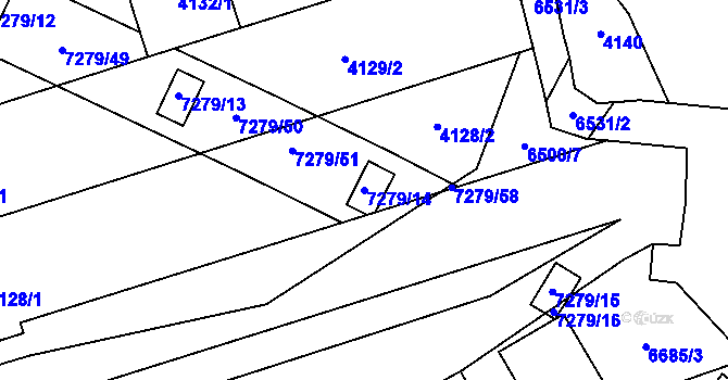 Parcela st. 7279/14 v KÚ Přerov, Katastrální mapa