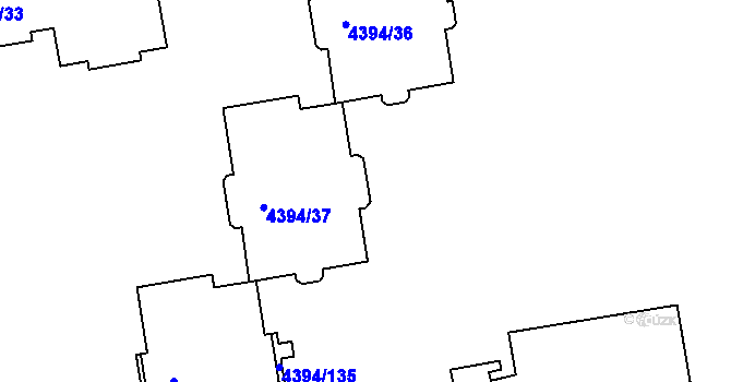 Parcela st. 4394/109 v KÚ Přerov, Katastrální mapa