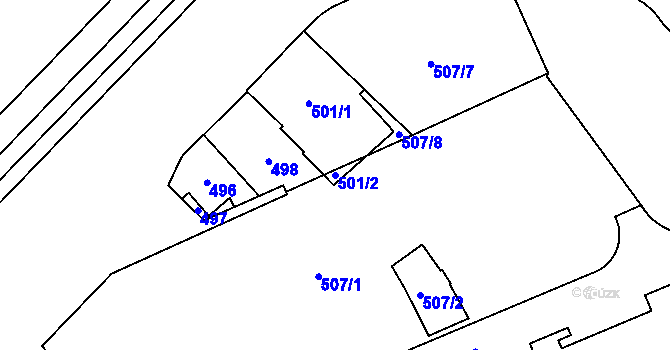 Parcela st. 501/2 v KÚ Přerov, Katastrální mapa