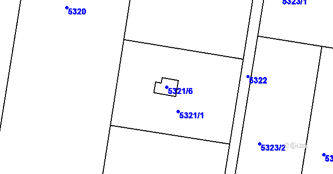 Parcela st. 5321/6 v KÚ Přerov, Katastrální mapa