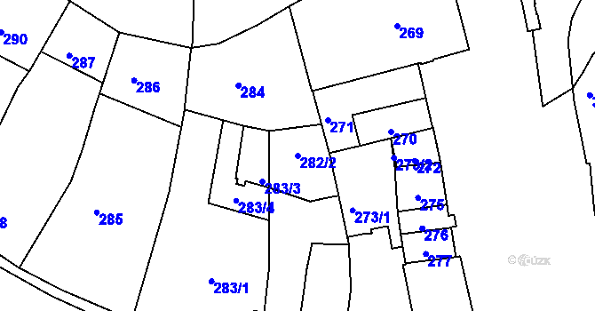 Parcela st. 282/2 v KÚ Přerov, Katastrální mapa