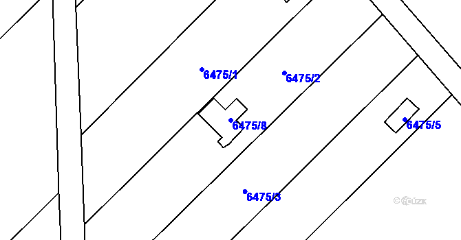 Parcela st. 6475/8 v KÚ Přerov, Katastrální mapa