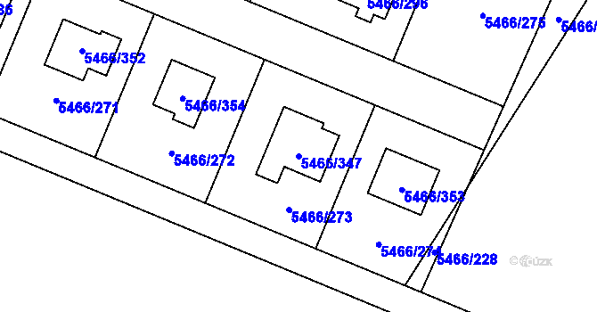 Parcela st. 5466/347 v KÚ Přerov, Katastrální mapa