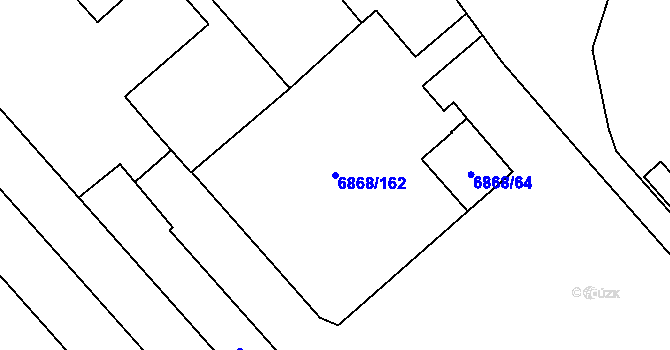 Parcela st. 6868/162 v KÚ Přerov, Katastrální mapa