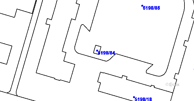 Parcela st. 5198/84 v KÚ Přerov, Katastrální mapa