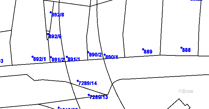 Parcela st. 890/1 v KÚ Přerov, Katastrální mapa