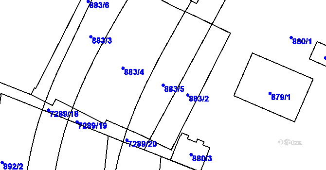 Parcela st. 883/5 v KÚ Přerov, Katastrální mapa