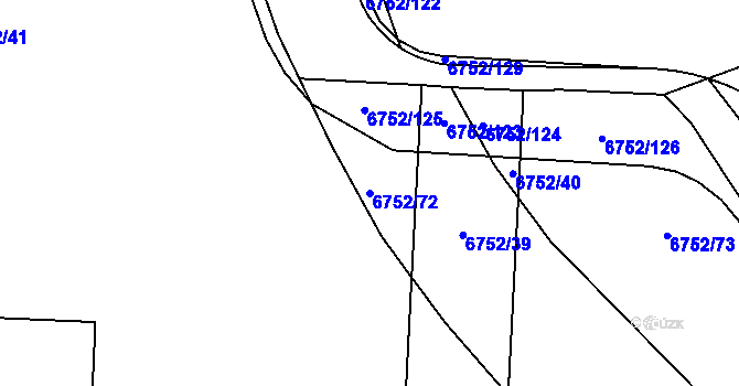 Parcela st. 6752/72 v KÚ Přerov, Katastrální mapa