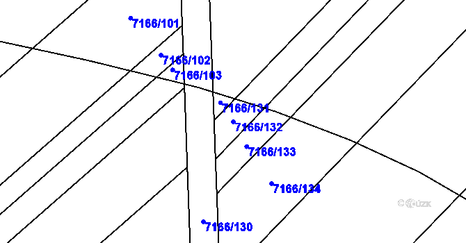 Parcela st. 7166/132 v KÚ Přerov, Katastrální mapa