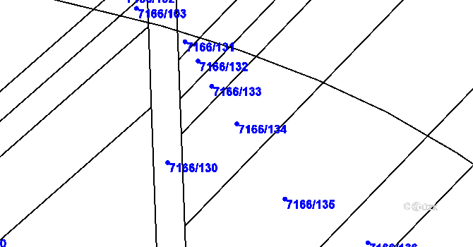 Parcela st. 7166/134 v KÚ Přerov, Katastrální mapa