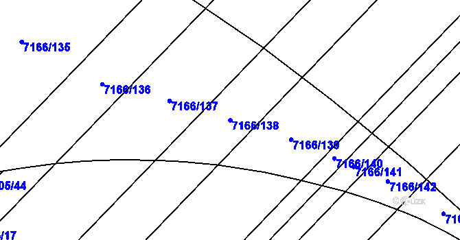 Parcela st. 7166/138 v KÚ Přerov, Katastrální mapa