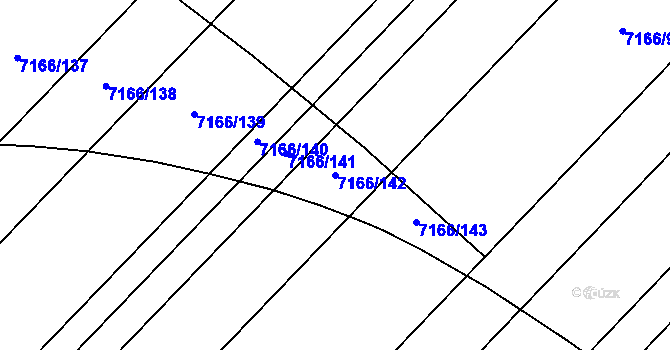 Parcela st. 7166/142 v KÚ Přerov, Katastrální mapa