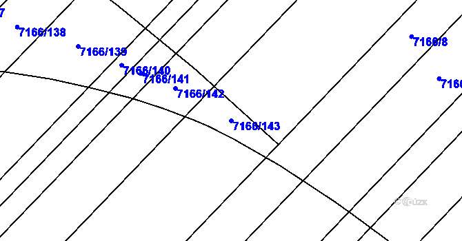 Parcela st. 7166/143 v KÚ Přerov, Katastrální mapa