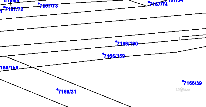 Parcela st. 7166/159 v KÚ Přerov, Katastrální mapa