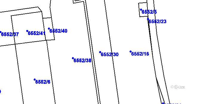 Parcela st. 6552/30 v KÚ Přerov, Katastrální mapa
