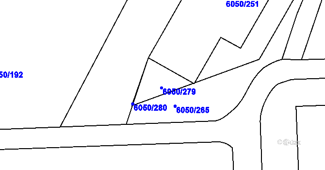 Parcela st. 6050/276 v KÚ Přerov, Katastrální mapa
