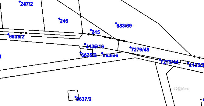 Parcela st. 6635/6 v KÚ Přerov, Katastrální mapa
