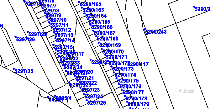 Parcela st. 5290/171 v KÚ Přerov, Katastrální mapa