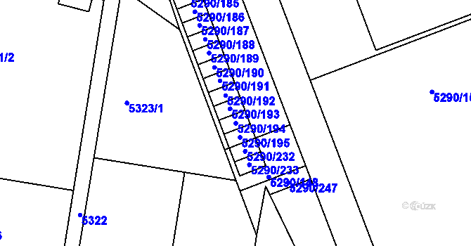 Parcela st. 5290/194 v KÚ Přerov, Katastrální mapa