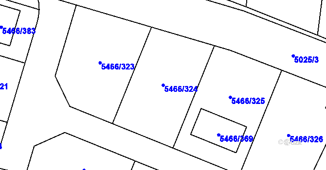 Parcela st. 5466/324 v KÚ Přerov, Katastrální mapa