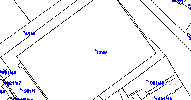 Parcela st. 7299 v KÚ Přerov, Katastrální mapa