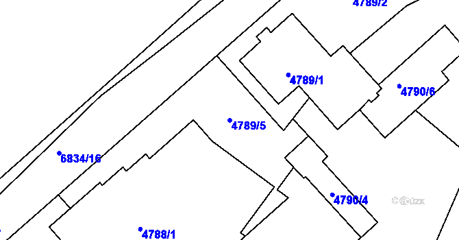 Parcela st. 4789/5 v KÚ Přerov, Katastrální mapa