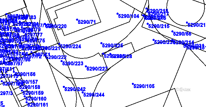 Parcela st. 5290/226 v KÚ Přerov, Katastrální mapa