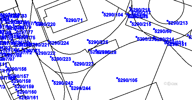 Parcela st. 5290/228 v KÚ Přerov, Katastrální mapa