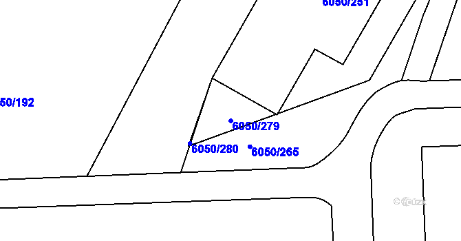 Parcela st. 6050/279 v KÚ Přerov, Katastrální mapa