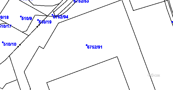 Parcela st. 6752/91 v KÚ Přerov, Katastrální mapa