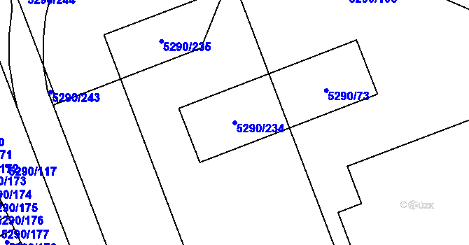 Parcela st. 5290/234 v KÚ Přerov, Katastrální mapa