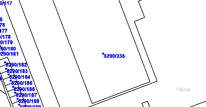 Parcela st. 5290/236 v KÚ Přerov, Katastrální mapa