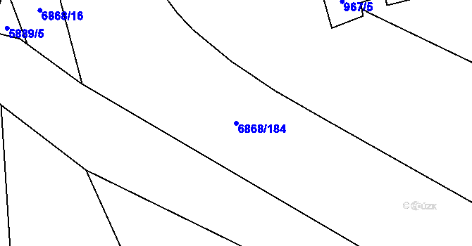 Parcela st. 6868/184 v KÚ Přerov, Katastrální mapa