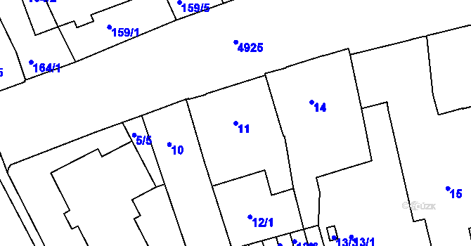 Parcela st. 11 v KÚ Přerov, Katastrální mapa
