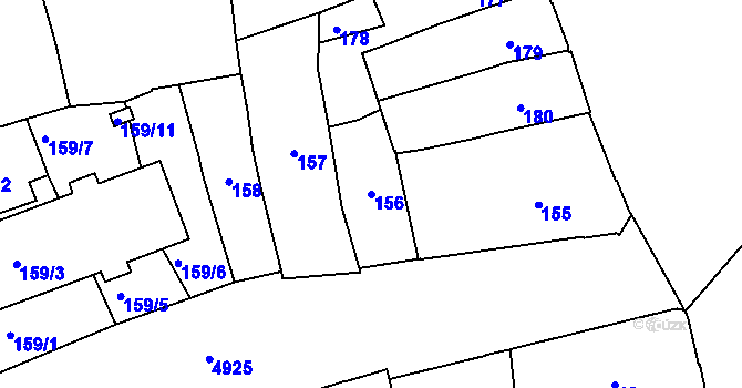 Parcela st. 156 v KÚ Přerov, Katastrální mapa