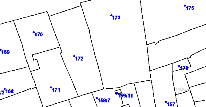Parcela st. 174 v KÚ Přerov, Katastrální mapa