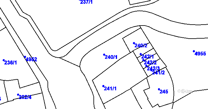 Parcela st. 240/1 v KÚ Přerov, Katastrální mapa