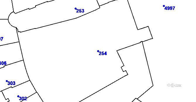 Parcela st. 254 v KÚ Přerov, Katastrální mapa