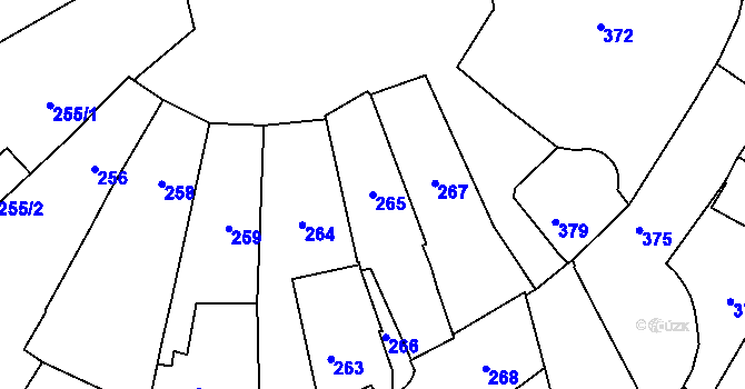 Parcela st. 265 v KÚ Přerov, Katastrální mapa