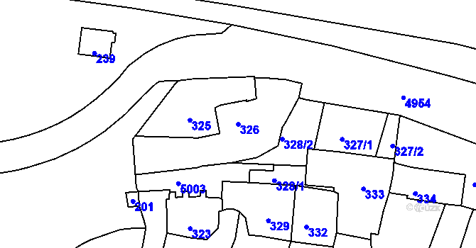 Parcela st. 326 v KÚ Přerov, Katastrální mapa