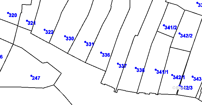 Parcela st. 336 v KÚ Přerov, Katastrální mapa