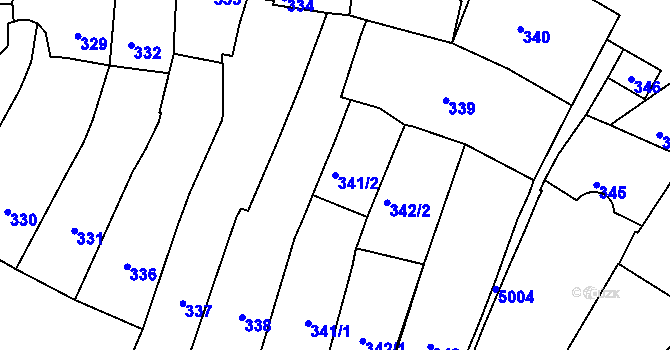 Parcela st. 341/2 v KÚ Přerov, Katastrální mapa